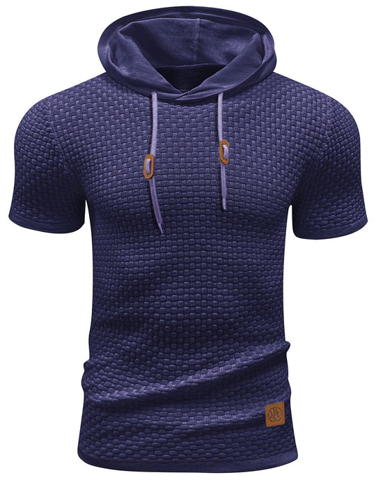 Herren Kurzarm Hoodie Modernes Design Leichtes Material 4