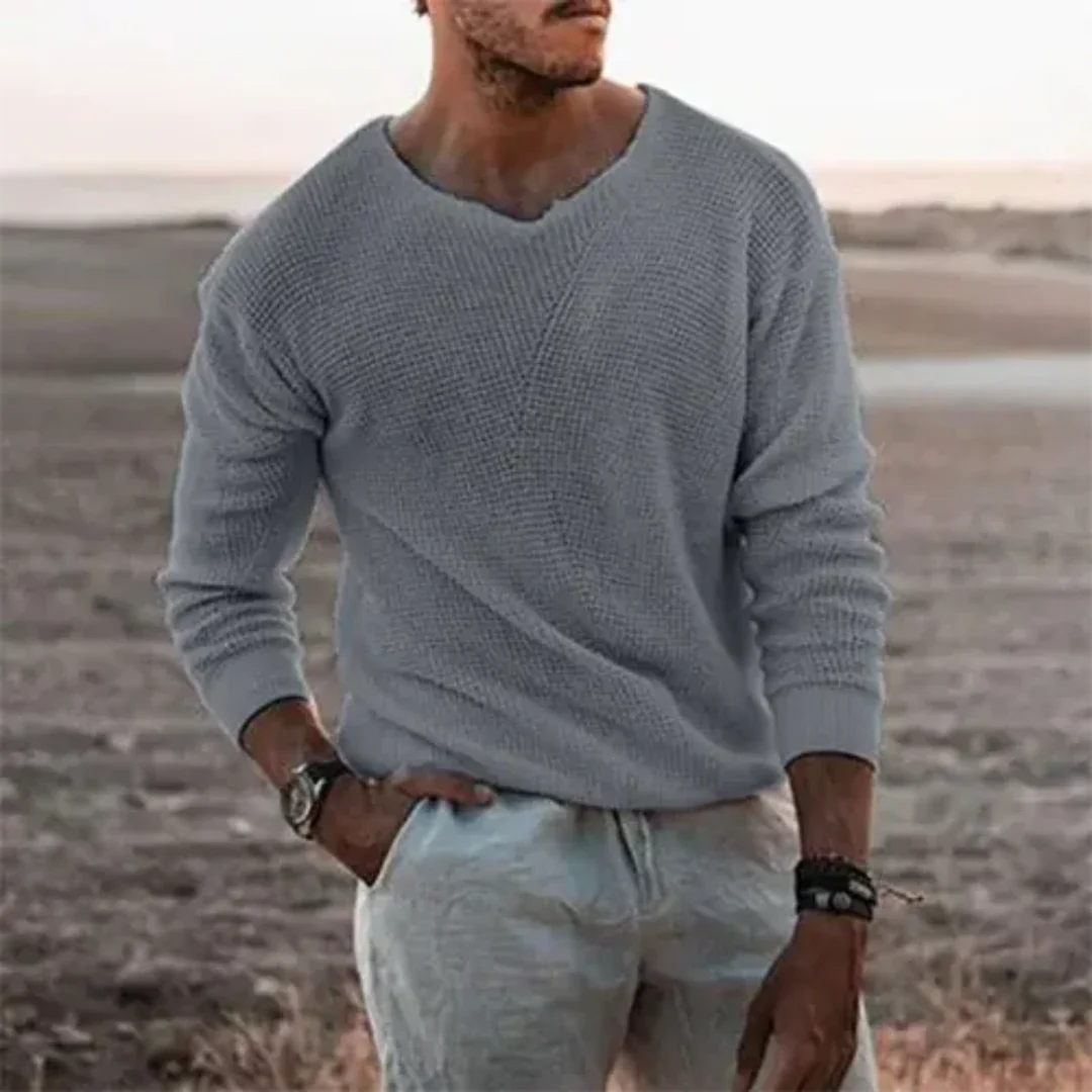 Herren Langarm Pullover Klassisch Strickmaterial 2