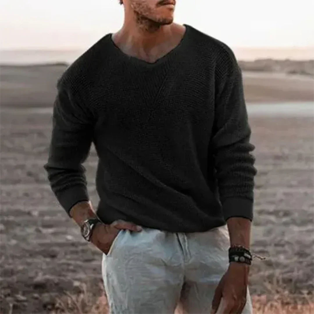 Herren Langarm Pullover Klassisch Strickmaterial 4