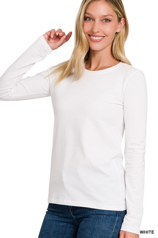 Herren Langarm T-Shirt Rundhalsausschnitt Baumwolle 0