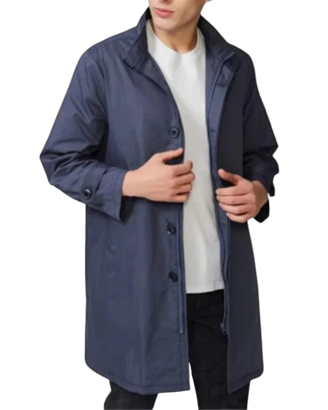 Herren Langer Mantel Minimalistisch 0