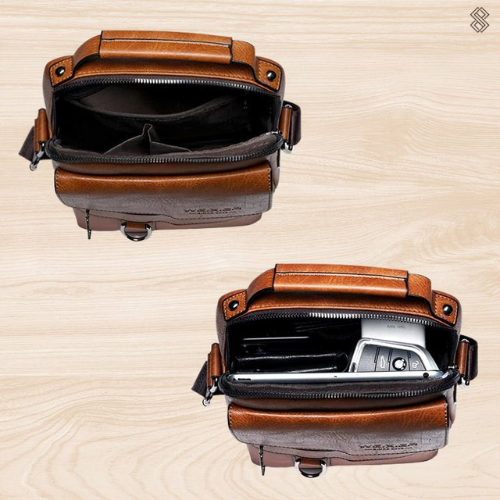 Herren Laptoptasche Multifunktional Leder 15,6 Zoll 5