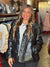 Herren Leder Pufferjacke Schwarz 1