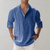 Herren Leinen Hemd Oversize Offene Kragenlinie Langarm Casual 4