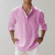 Herren Leinen Hemd Oversize Offene Kragenlinie Langarm Casual 7
