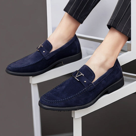 Herren Loafer Elegante Suede mit Dekorativem Schnallenverschluss 3