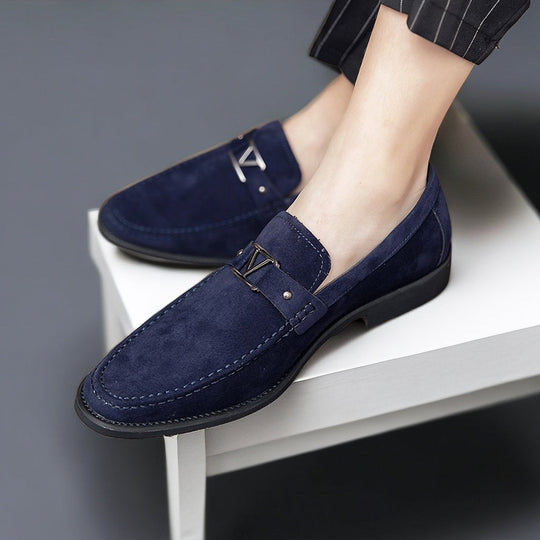 Herren Loafer Elegante Suede mit Dekorativem Schnallenverschluss 5