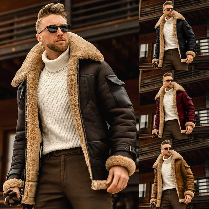 Herren Mantel Lang Klassisch für Winter und Übergangszeiten 2