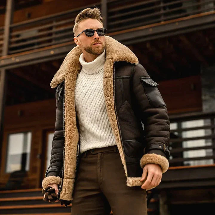 Herren Mantel Lang Klassisch für Winter und Übergangszeiten 4