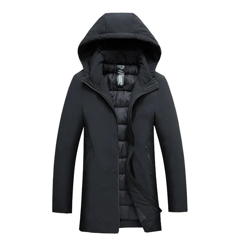 Herren Mantel Lang Winddicht Moderner Winterparka für Kalte Tage 2