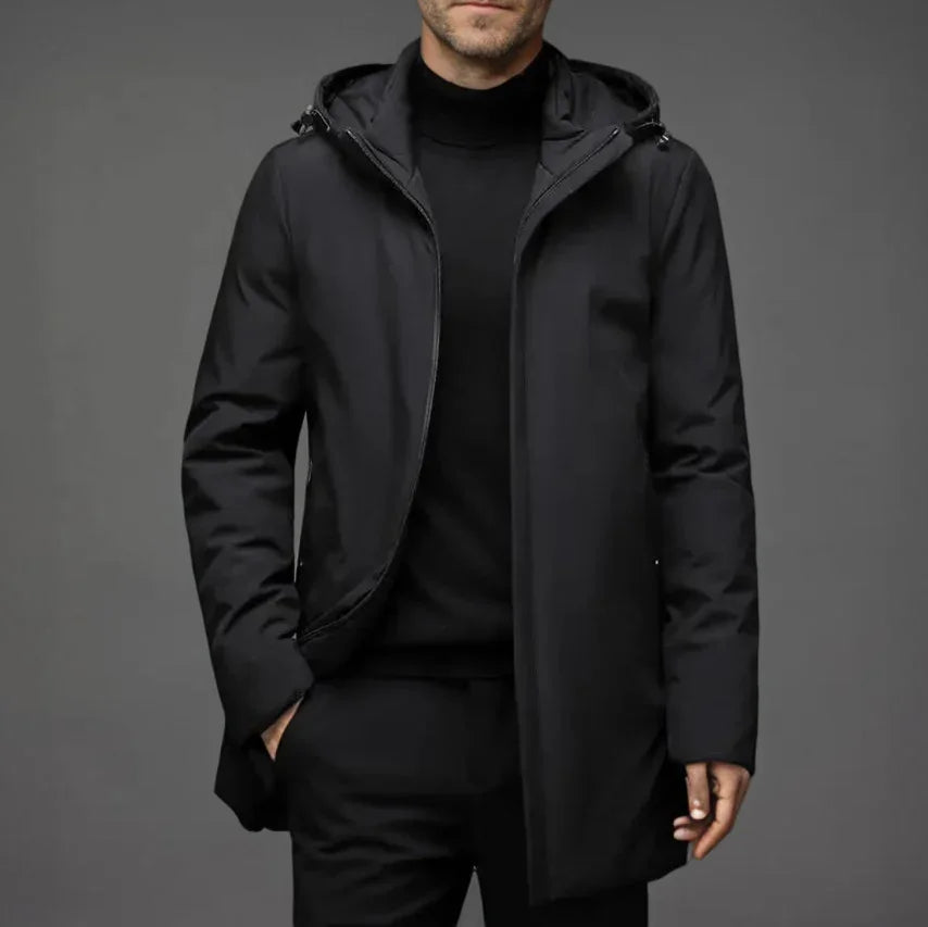 Herren Mantel Lang Winddicht Moderner Winterparka für Kalte Tage 4