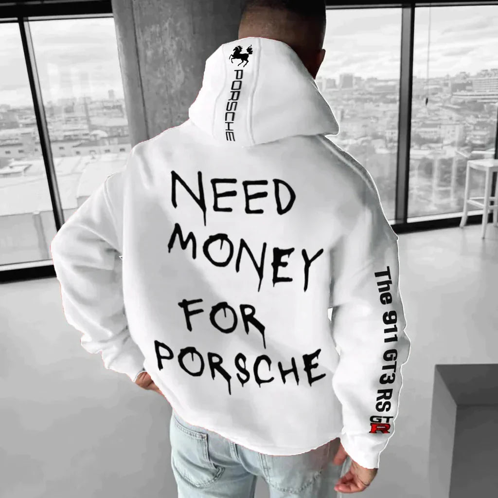 Herren Oversized Hoodie mit Sportlichem Print aus Baumwollmix 3