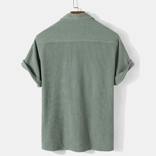 Herren Polo Shirt Waffelmuster Baumwolle 2