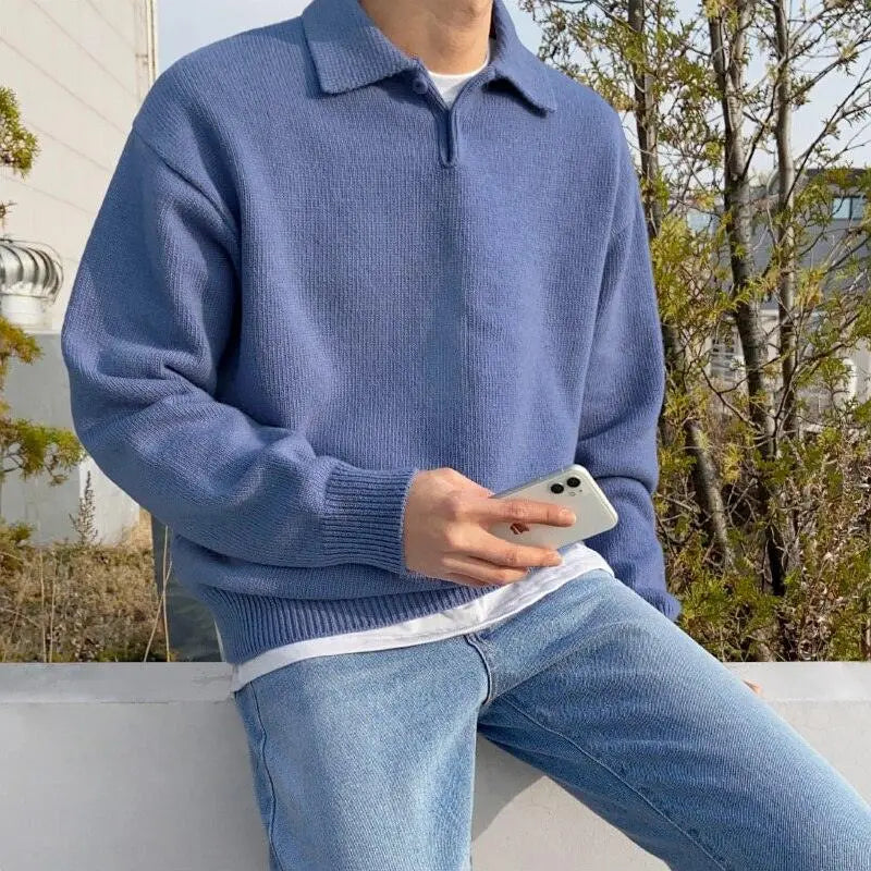 Herren Polo Shirt mit Knöpfen Klassisch und Vielseitig 2