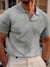 Herren Poloshirt Casual Waffelgewebe V-Kragen 1