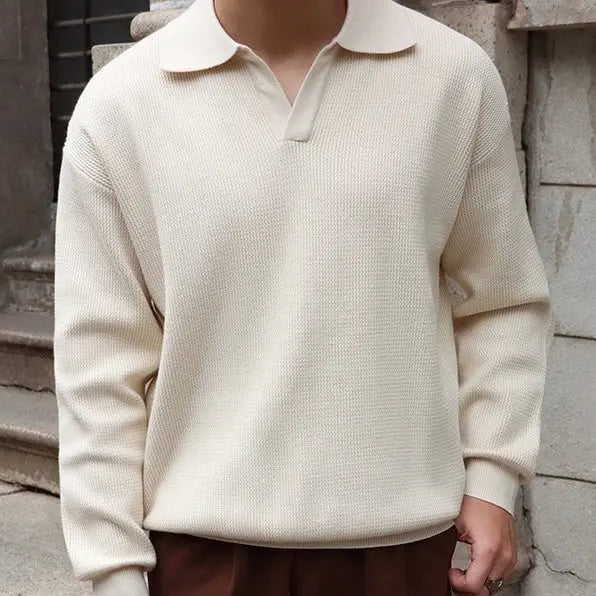 Herren Poloshirt Langarm V-Ring Stil für Zeitlosen Komfort und Eleganz 6
