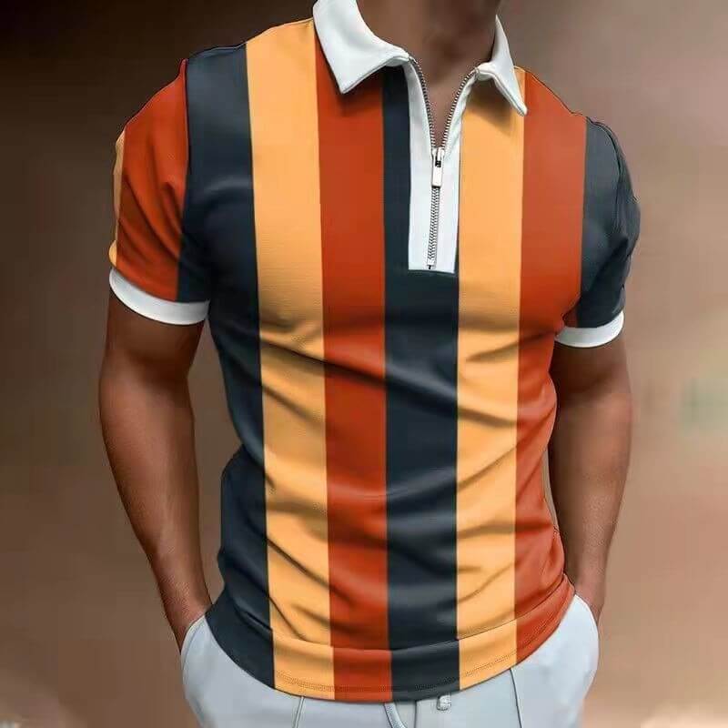 Herren Poloshirt mit Umlegekragen und Kontrastfarbe 3