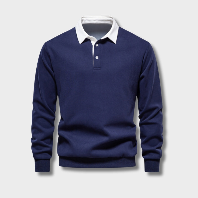 Herren Pullover Business Casual mit Knöpfen aus weichem Material 1