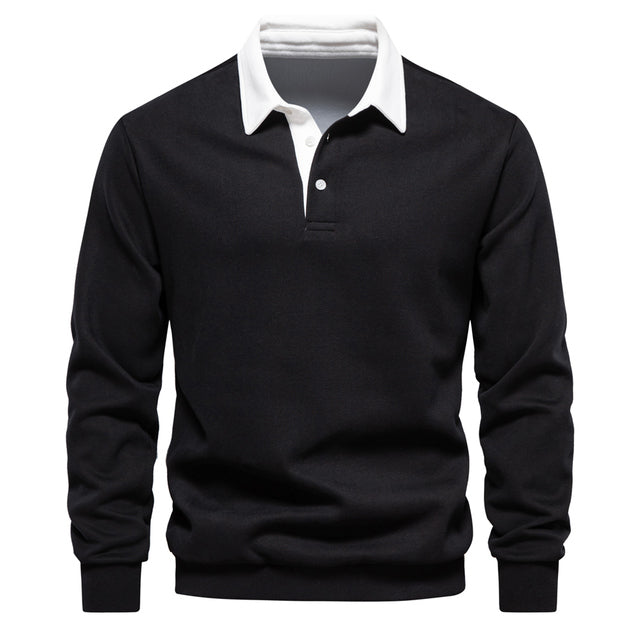 Herren Pullover Business Casual mit Knöpfen aus weichem Material 2