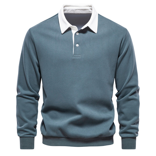 Herren Pullover Business Casual mit Knöpfen aus weichem Material 4