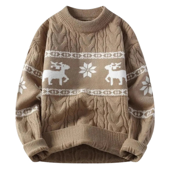 Herren Pullover Zeitloses Design mit Rundhalsausschnitt und Dekorativen Bändern 0