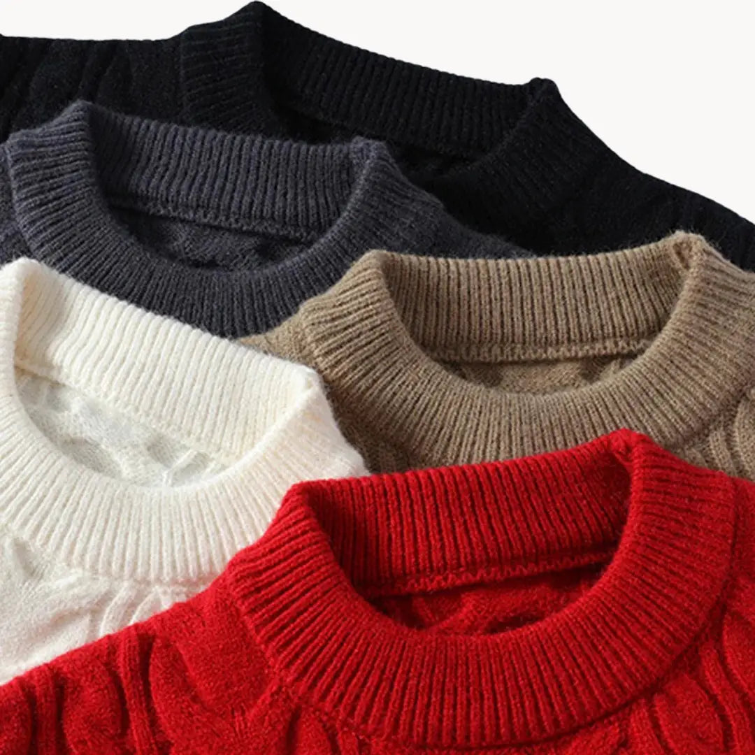 Herren Pullover Zeitloses Design mit Rundhalsausschnitt und Dekorativen Bändern 4