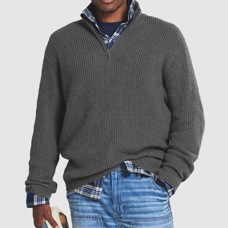Herren Pullover aus Kaschmir mit Reißverschluss 2