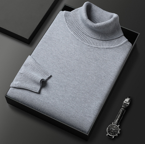 Herren Pullover mit Stehkragen und gerippten Bündchen 10