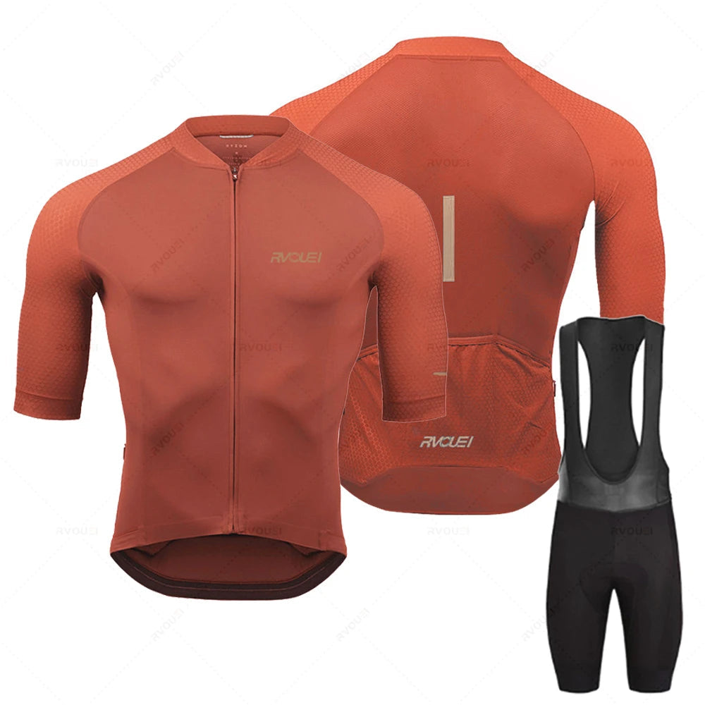 Herren Radsport Trikot Set Langarm Atmungsaktiv 2
