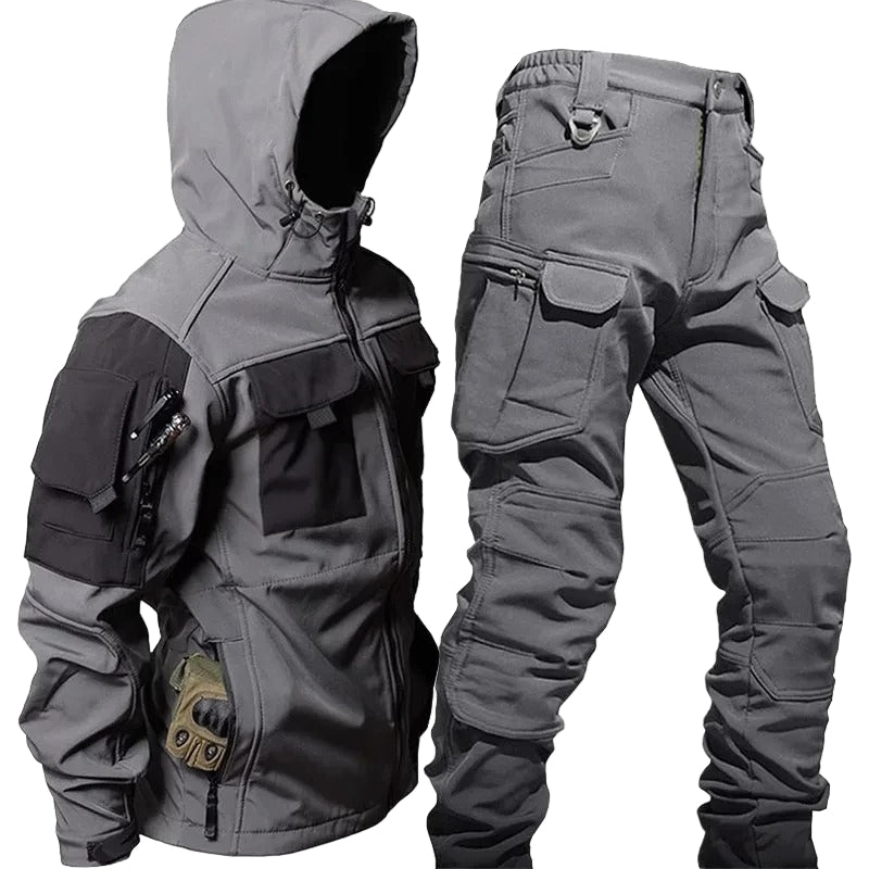 Herren Regenjacke Wasserdicht Atmungsaktiv mit Kapuze für Outdoor-Aktivitäten 0