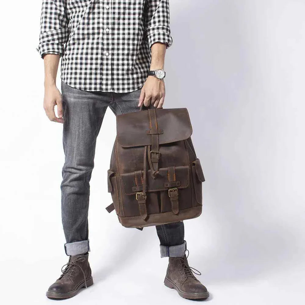 Herren Rucksack Vintage mit Schnallenriemen 3