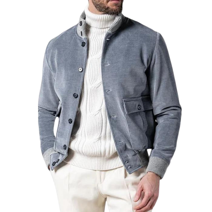 Herren Samtjacke mit geripptem Design 0
