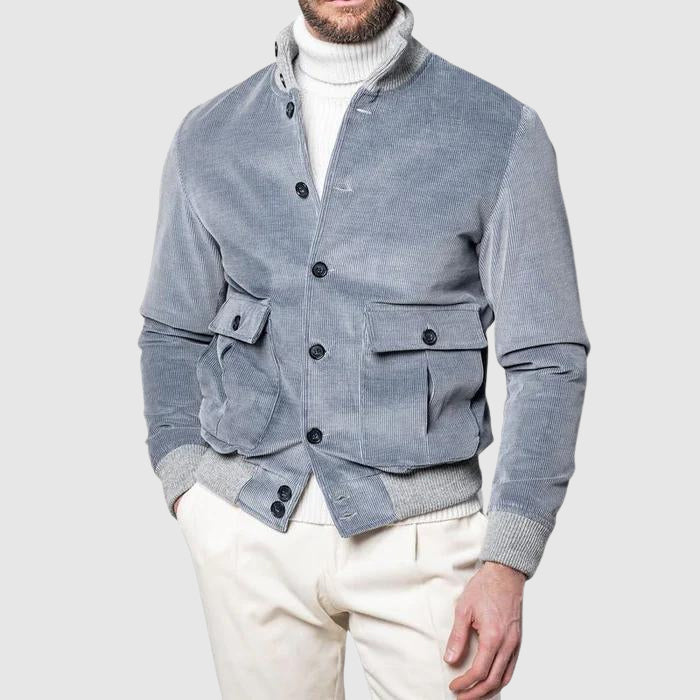 Herren Samtjacke mit geripptem Design 2