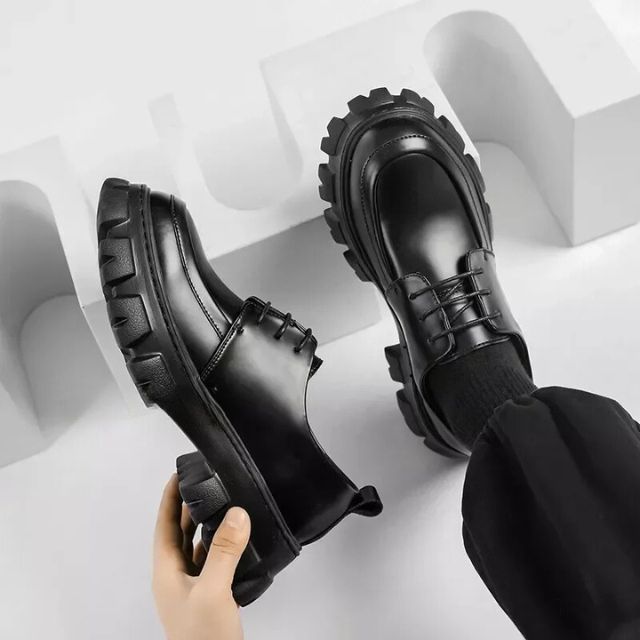 Herren Schuhe Derby Stil Hochwertiges Leder 2