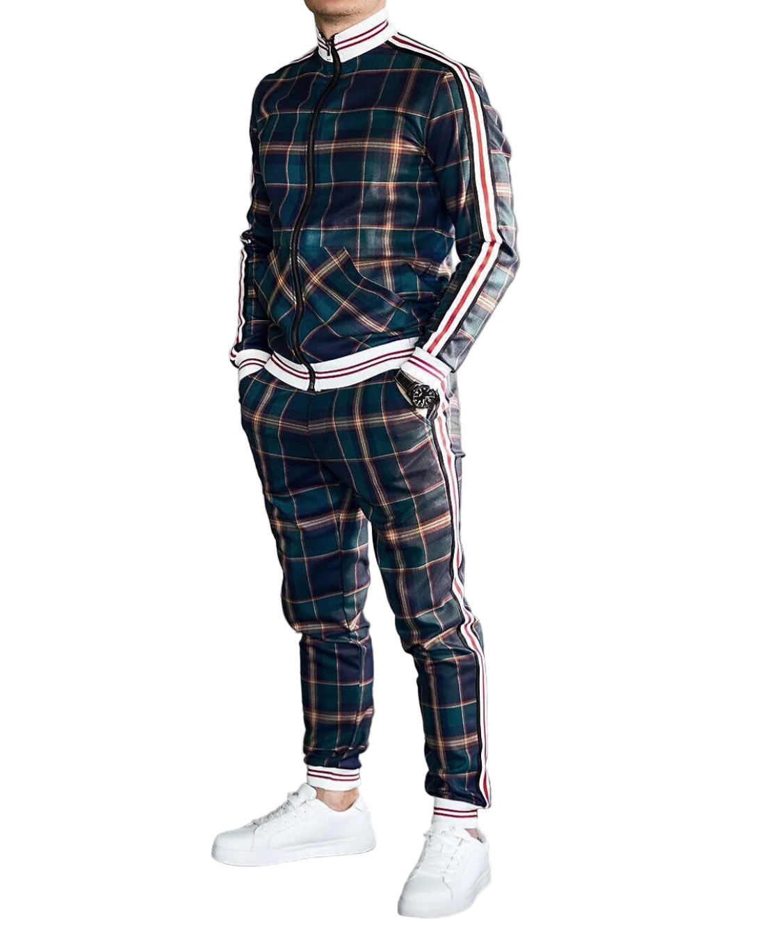 Herren Set Langärmlig Stehkragen Modernes Design Bequeme Passform 0