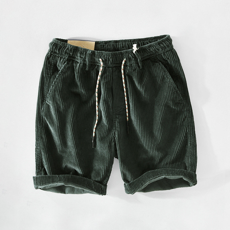 Herren Shorts Lockere Passform Corduroy Atmungsaktiv 1