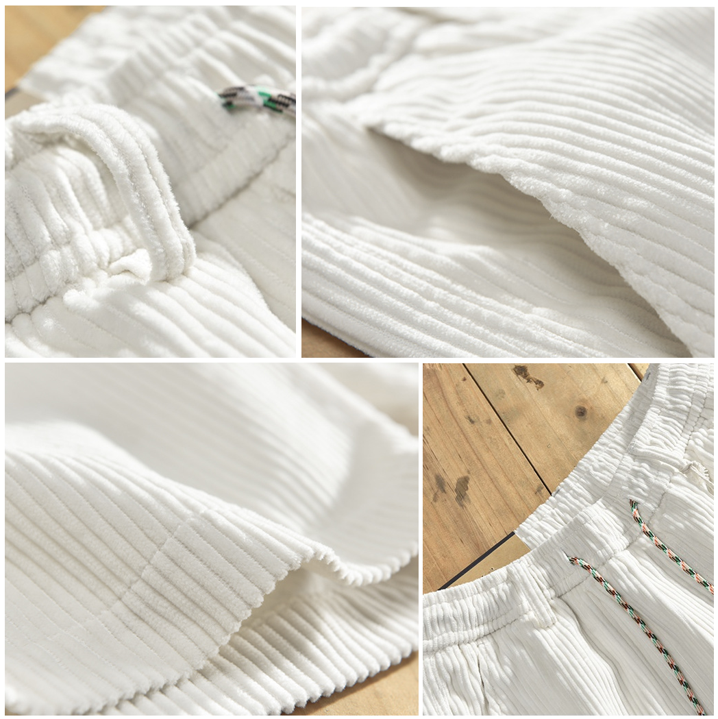 Herren Shorts Lockere Passform Corduroy Atmungsaktiv 3