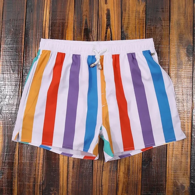 Herren Shorts mit elastischem Bund im Streifenstil 1