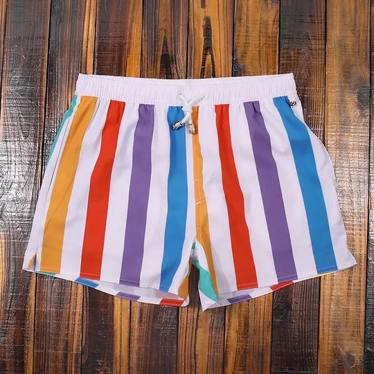 Herren Shorts mit elastischem Bund im Streifenstil 1