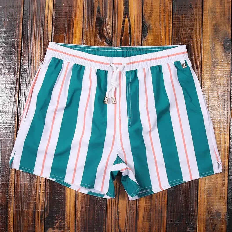 Herren Shorts mit elastischem Bund im Streifenstil 2