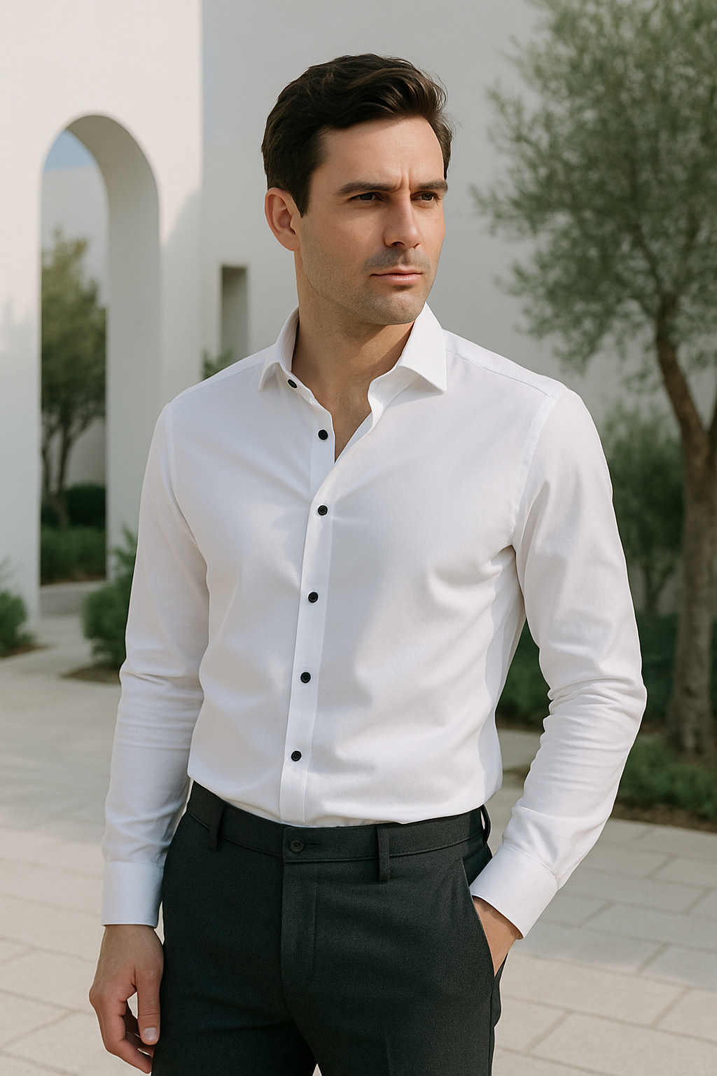 Herren Smart Casual Hemd mit Stretch und Knitterfrei 2