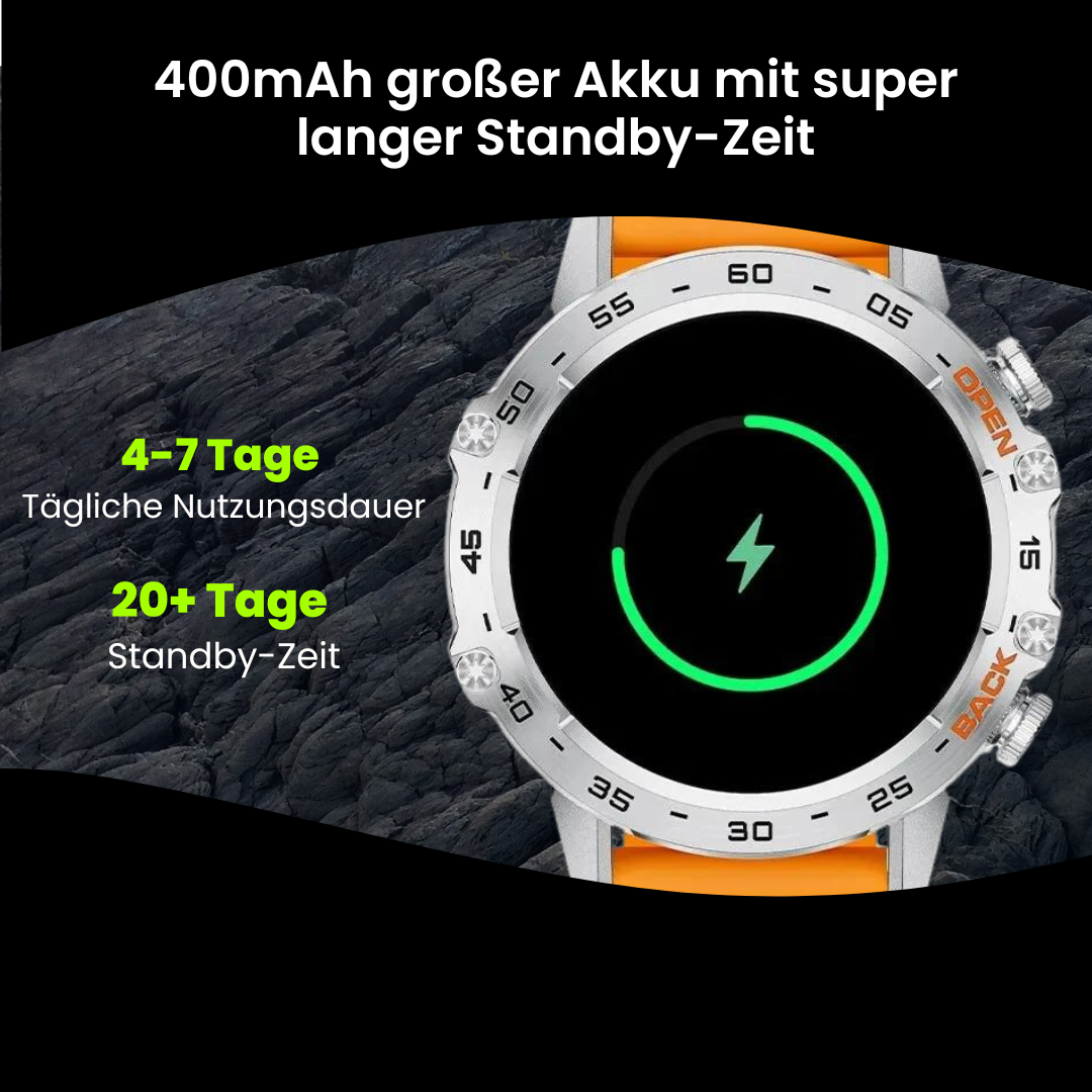 Herren Smartwatch Militärisch mit GPS und Herzfrequenzmonitor 3