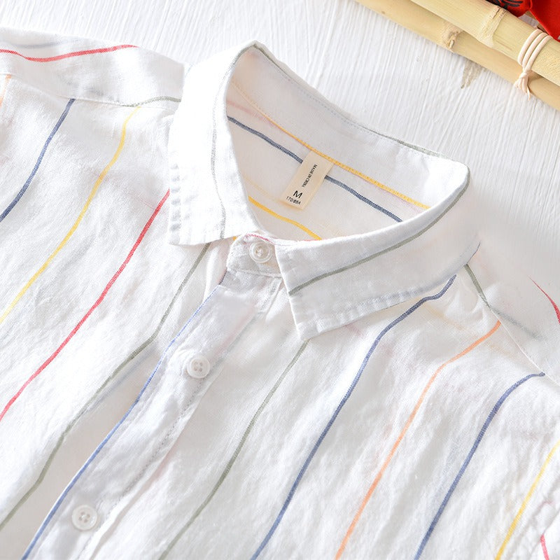 Herren Sommerhemd Premium Baumwolle Leinenmix 2