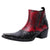 Herren Stiefel Cowboy Boots Niedrig Leder mit Seitenreißverschluss und Gummisohle 0