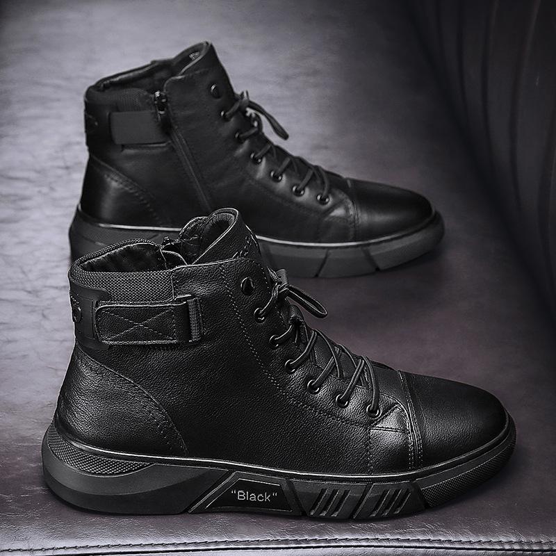 Herren Stiefel Hoch Schwarz Handgefertigt für Herbst 3