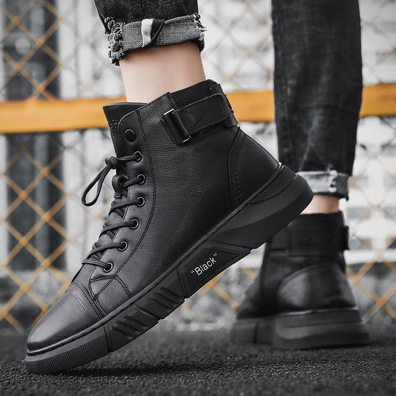 Herren Stiefel Hoch Schwarz Handgefertigt für Herbst 4