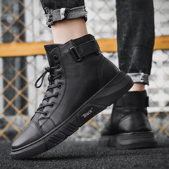 Herren Stiefel Hoch Schwarz Handgefertigt für Herbst 4