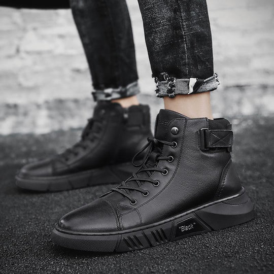 Herren Stiefel Hoch Schwarz Handgefertigt für Herbst 5