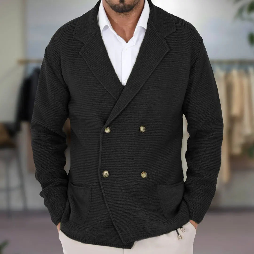 Herren Strickjacke Doppelt Knopf 5