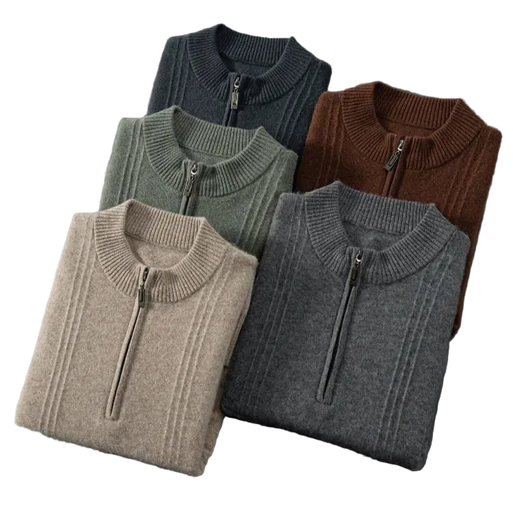 Herren Strickjacke Mit Halb Reißverschluss Modernes Design 1